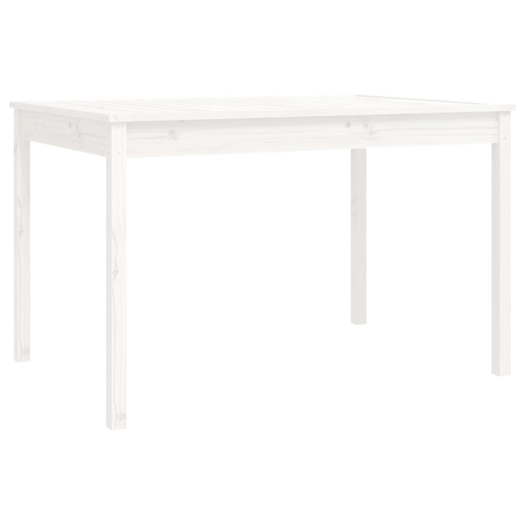 Set da Pranzo per Giardino 4pz Bianco in Legno Massello di Pino - immagine 7