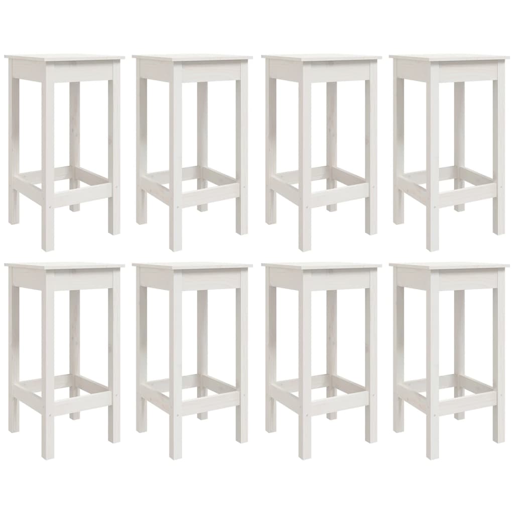 Set Bar da Giardino 9 pz Bianco in Legno Massello di Pino - immagine 5