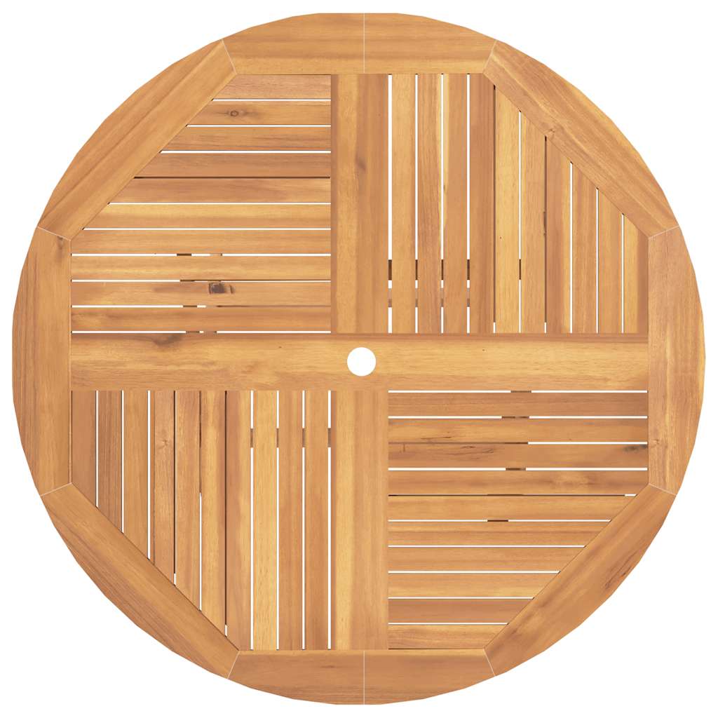 Tavolo da Giardino Pieghevole Grigio 110x110x75cm Massello Teak - immagine 5