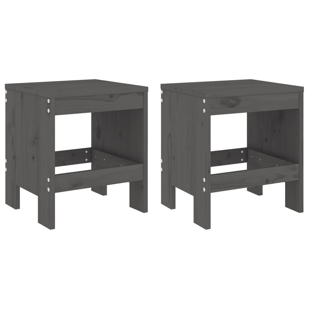 Set da Bistrot da Giardino 3pz Grigio in Legno Massello di Pino - immagine 3