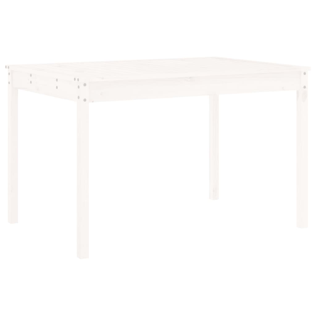 Set da Pranzo per Giardino 5pz Bianco in Legno Massello di Pino - immagine 5