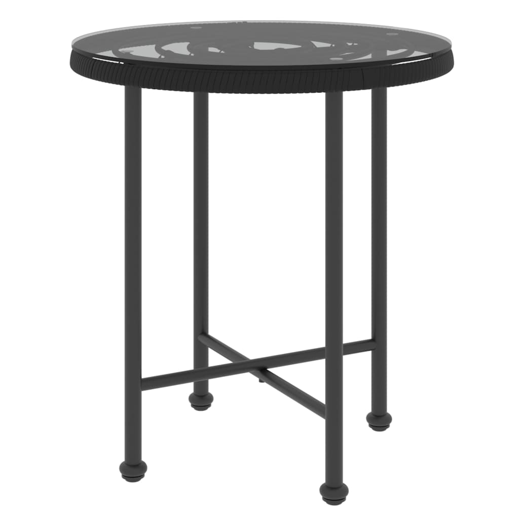 Set da Pranzo da Giardino 3 pz Nero in Polyrattan - immagine 6