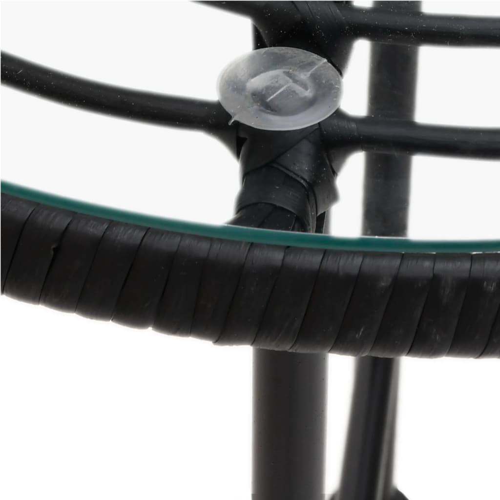 Set da Pranzo da Giardino 3 pz Nero in Polyrattan - immagine 8