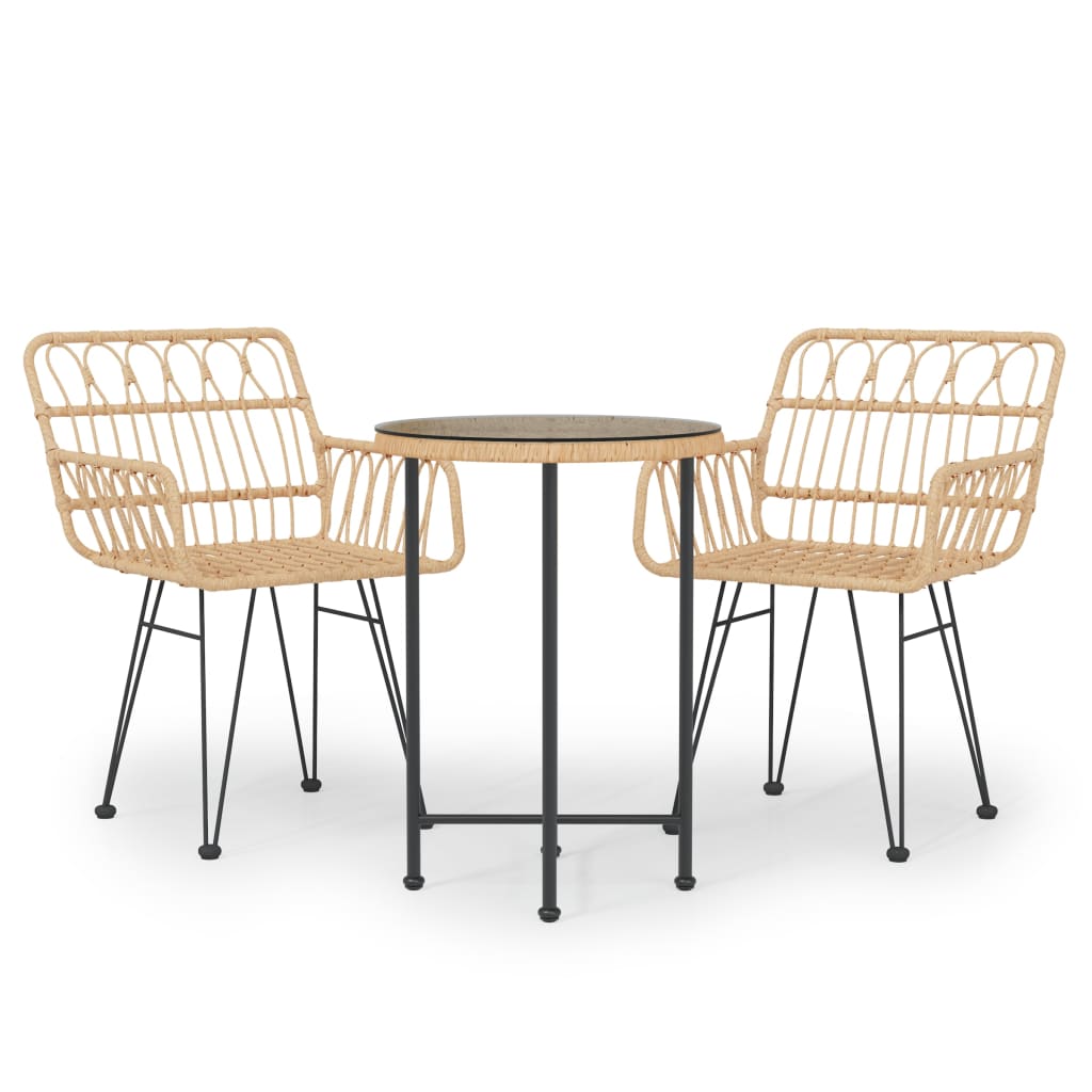 Set da Pranzo da Giardino 3 pz in Polyrattan - immagine 2