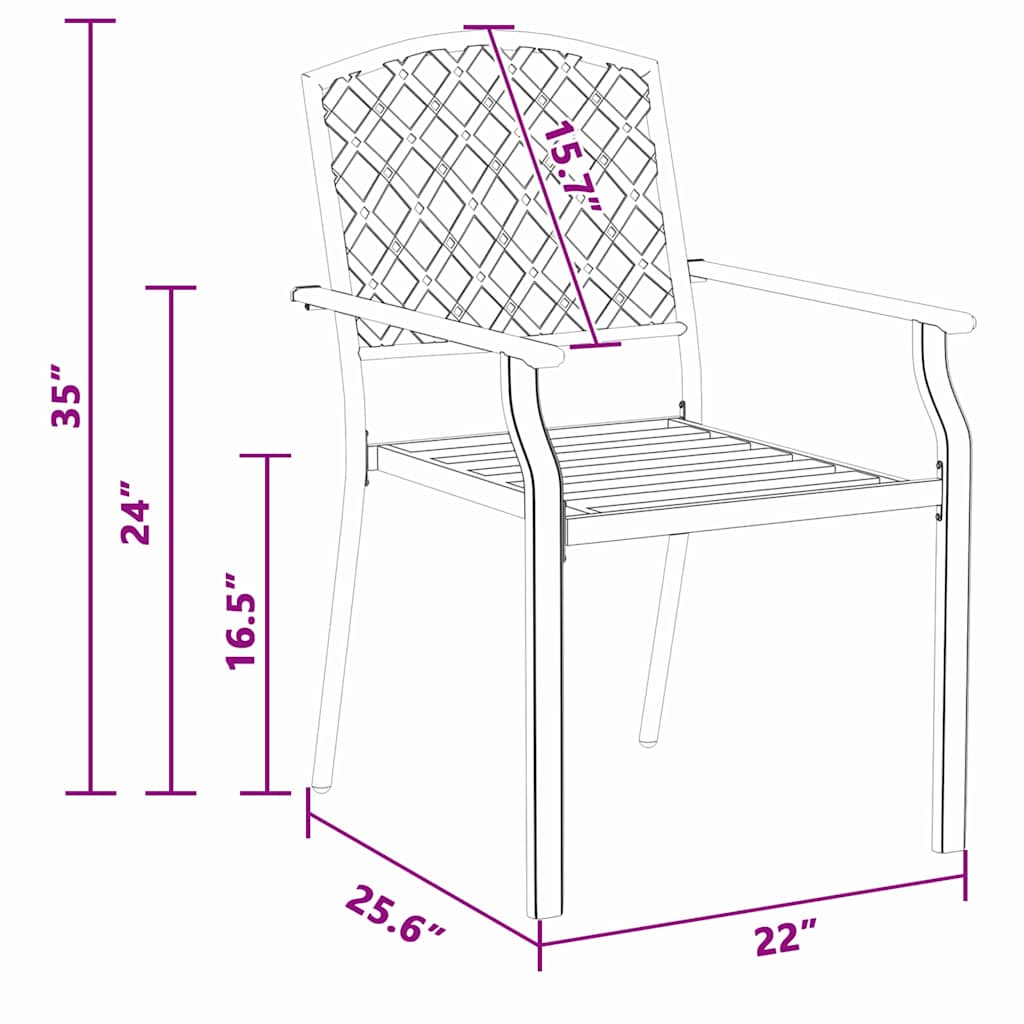 Sedia 2 pcs Antracite 56 x 65 x 89cm Acciaio - immagine 9