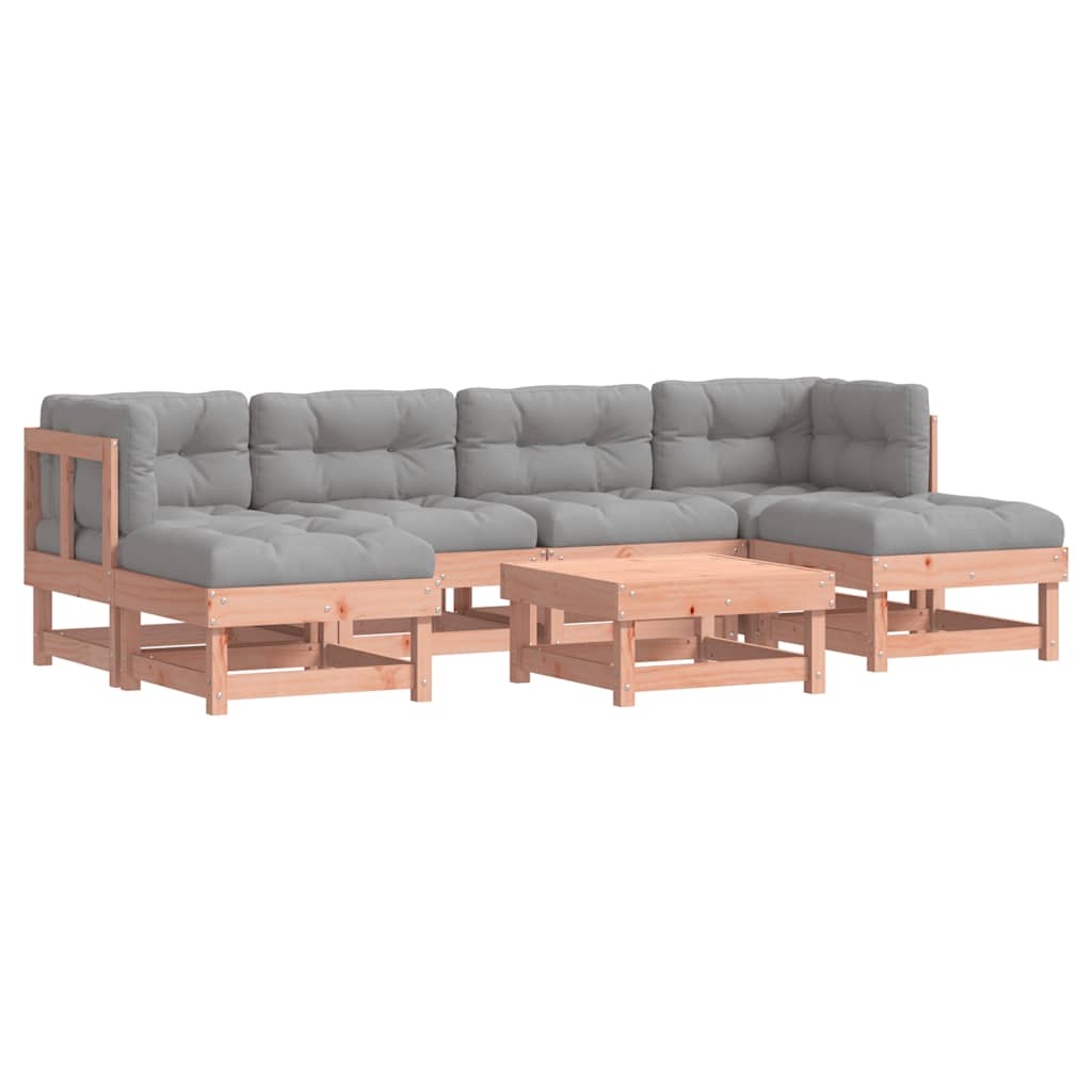 Set Divani Giardino 7 pz con Cuscini Legno Massello di Douglas - immagine 2