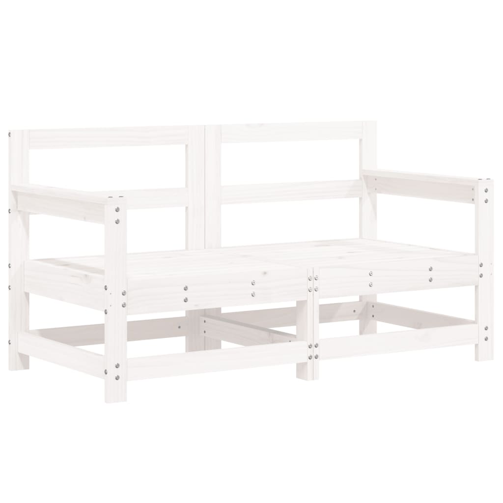 Set Salotto da Giardino 7 pz Bianco in Legno Massello di Pino - immagine 3