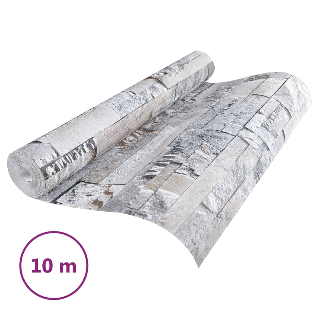 Carta da Parati 3D Pietra Grigio e Marrone 10x0,53m Non Tessuto - immagine 3
