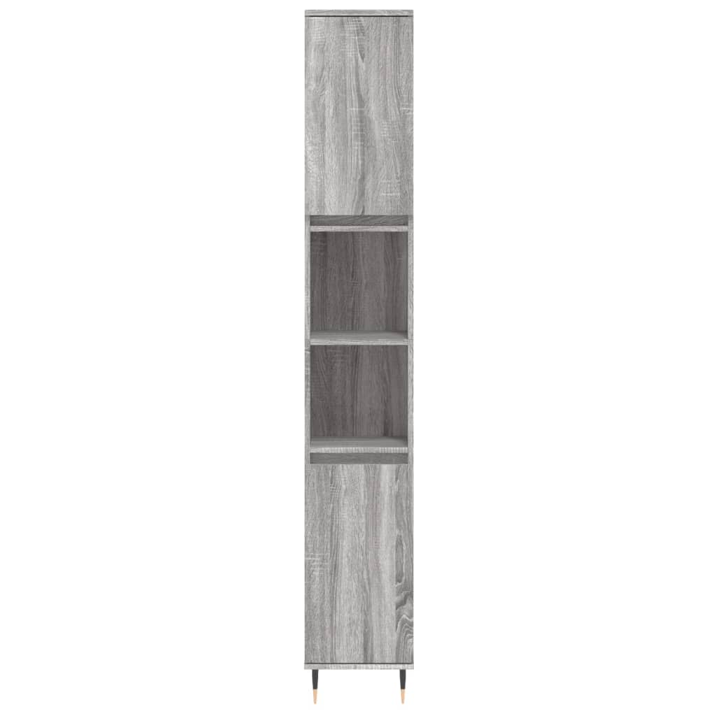 Armadietto Bagno Grigio Sonoma 30x30x190cm in Legno Multistrato - immagine 4