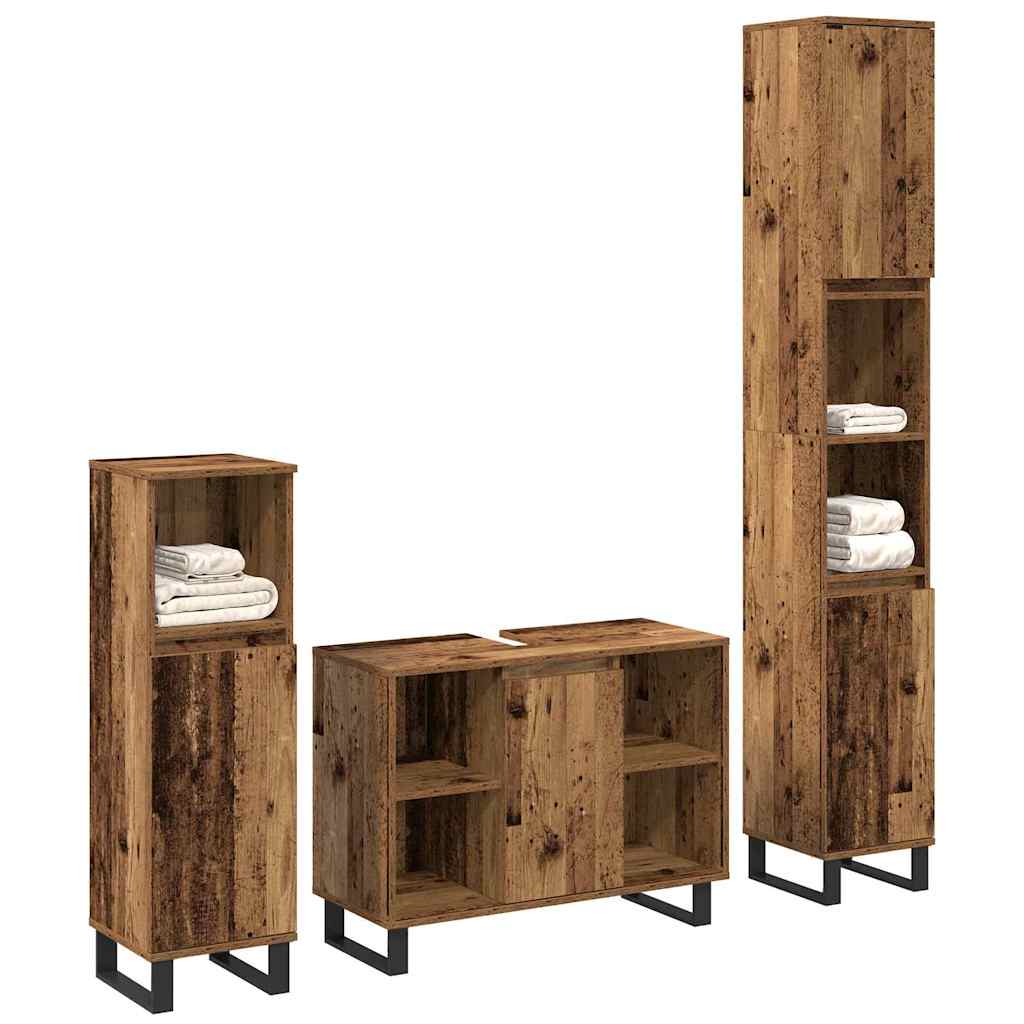 Set di mobili per il bagno 3 pcs Marrone Legno multistrato - immagine 2