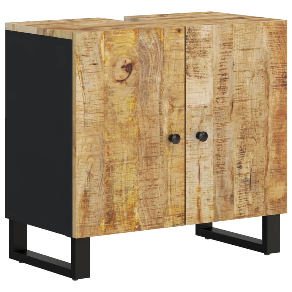 Mobile Lavabo 62x33x58cm Legno Massello Mango Legno Multistrato - immagine 2