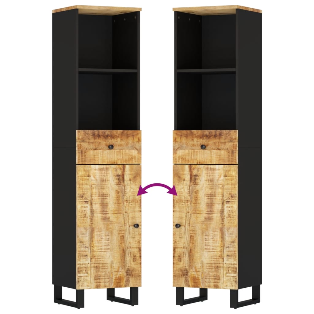 Mobile da Bagno 38x33x160 cm in Legno Massello di Mango - immagine 6