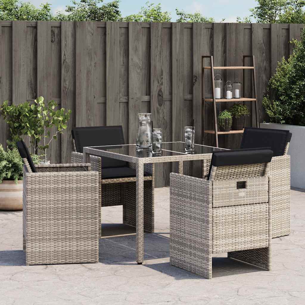Sedie da Giardino con Cuscini 4 pz Marroni in Polyrattan - immagine 3