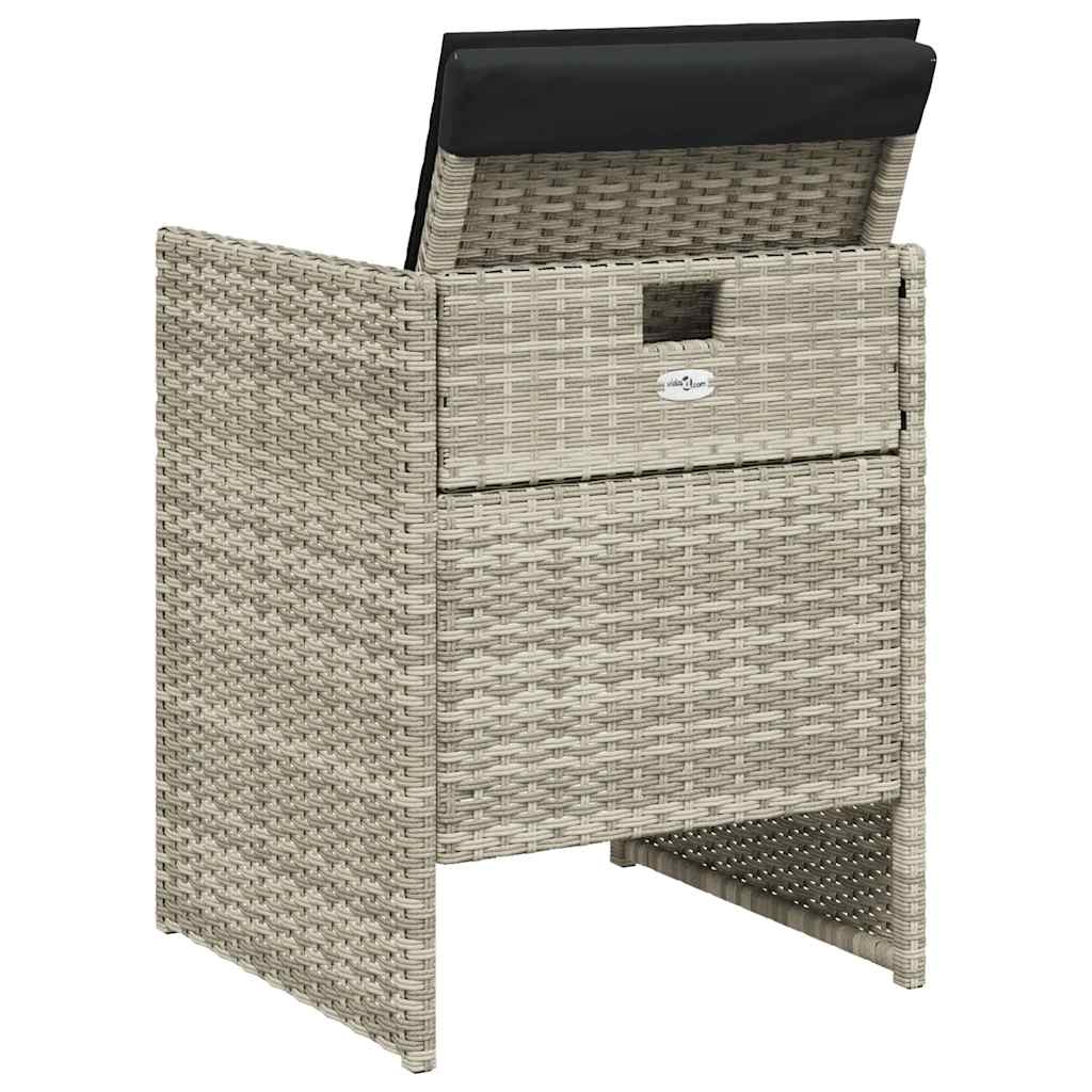 Sedie da Giardino con Cuscini 4 pz Marroni in Polyrattan - immagine 6