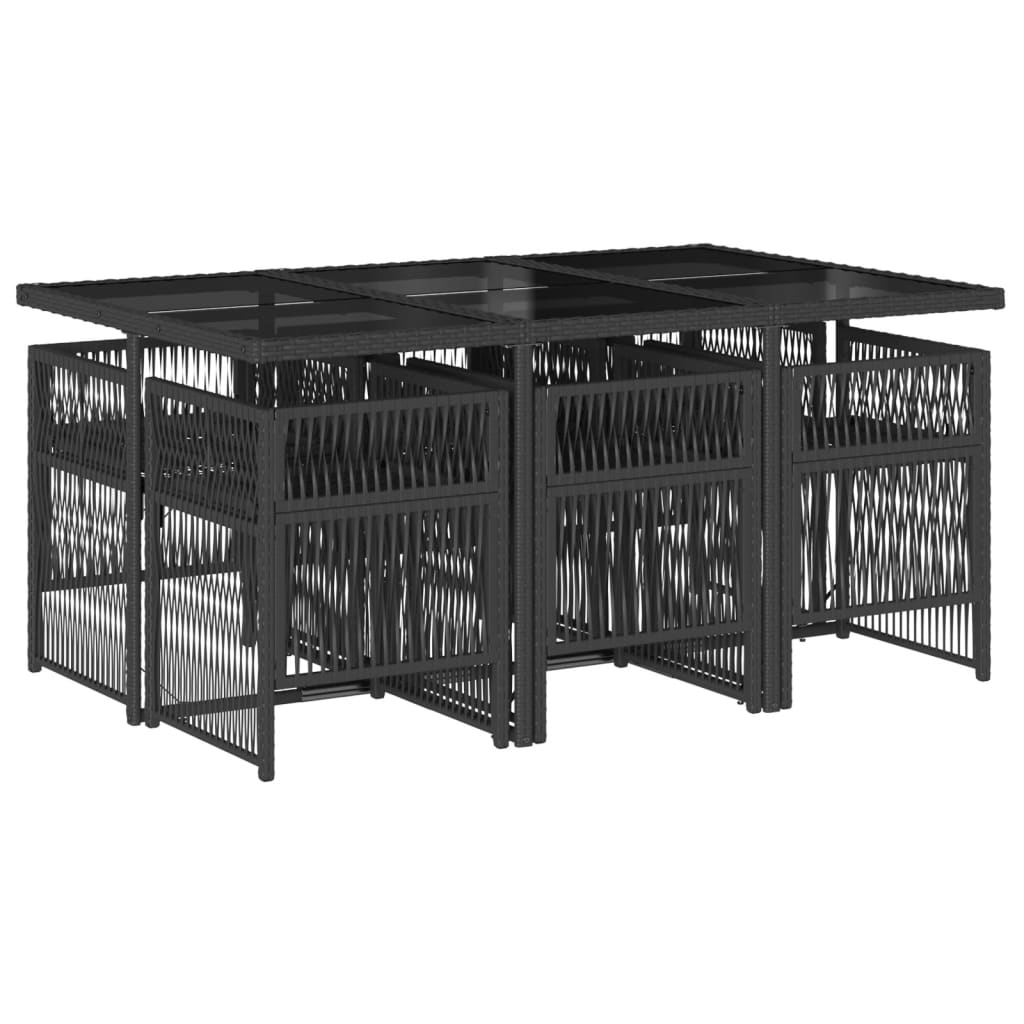 Set Pranzo da Giardino 5pz con Cuscini Grigio Chiaro Polyrattan - immagine 3