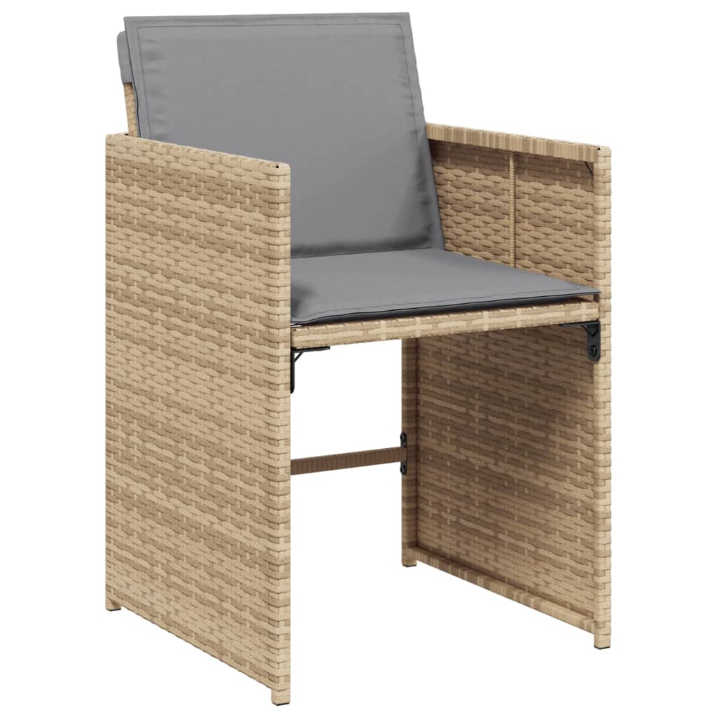 Set da Pranzo da Giardino 5pz con Cuscini in Polyrattan Marrone - immagine 4