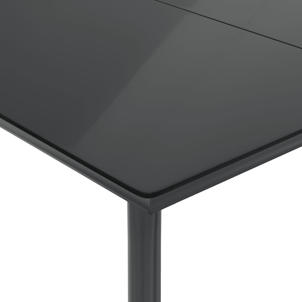 Set da Pranzo da Giardino 5 pz Nero con Cuscini in Polyrattan - immagine 5