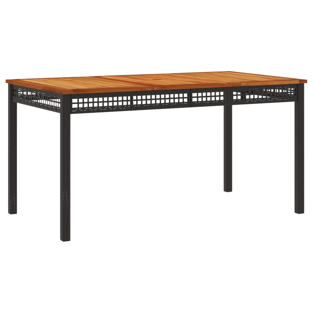 Set da Pranzo da Giardino 5 pz Nero con Cuscini in Polyrattan - immagine 4