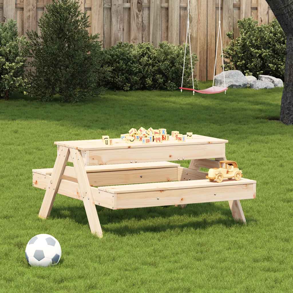Tavolo Picnic con Sabbiera per Bambini Legno Massello di Pino - immagine 3