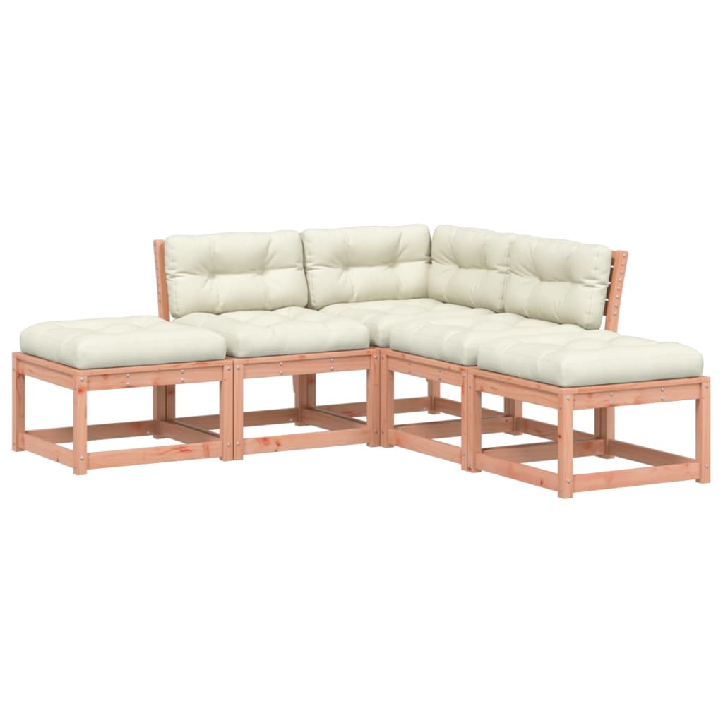 Set Divani Giardino 5 pz con Cuscini Legno Massello di Douglas - immagine 2