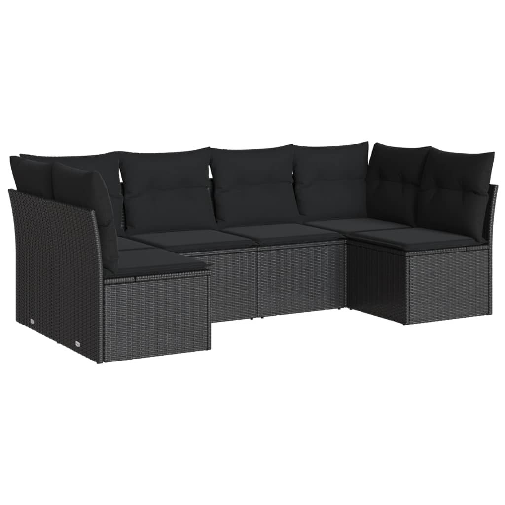 Set Divano da Giardino 6pz con Cuscini Grigio Chiaro Polyrattan - immagine 2