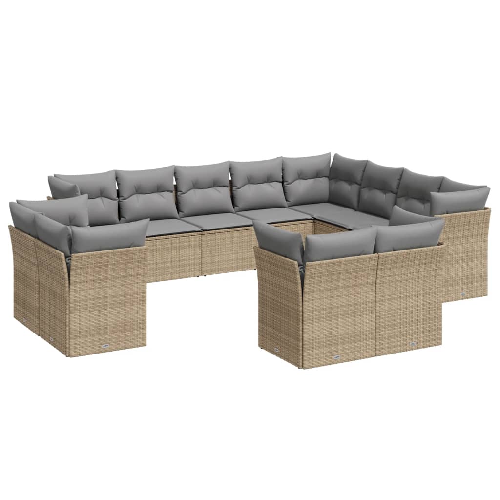 Set Divani da Giardino 12 pz con Cuscini Marrone in Polyrattan - immagine 2