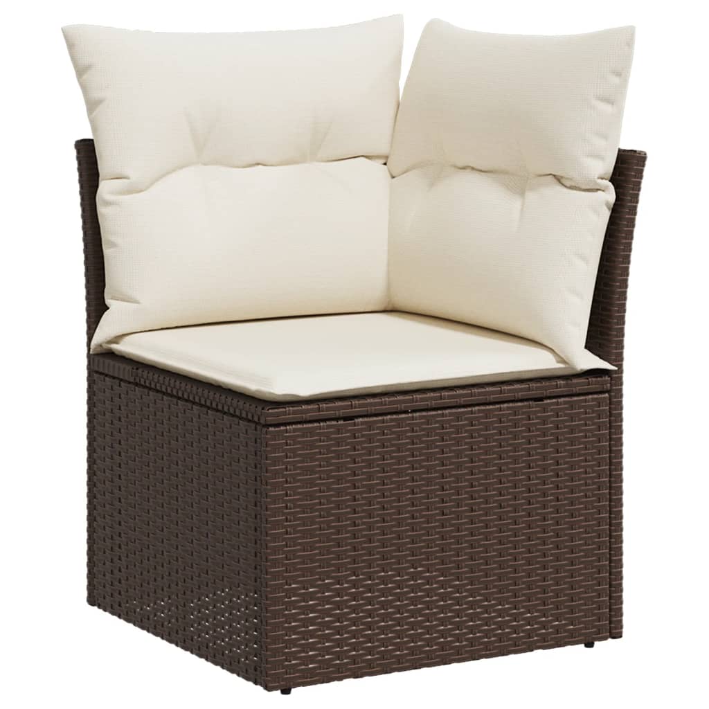 Set Divano da Giardino 9 pz con Cuscini Beige in Polyrattan - immagine 6