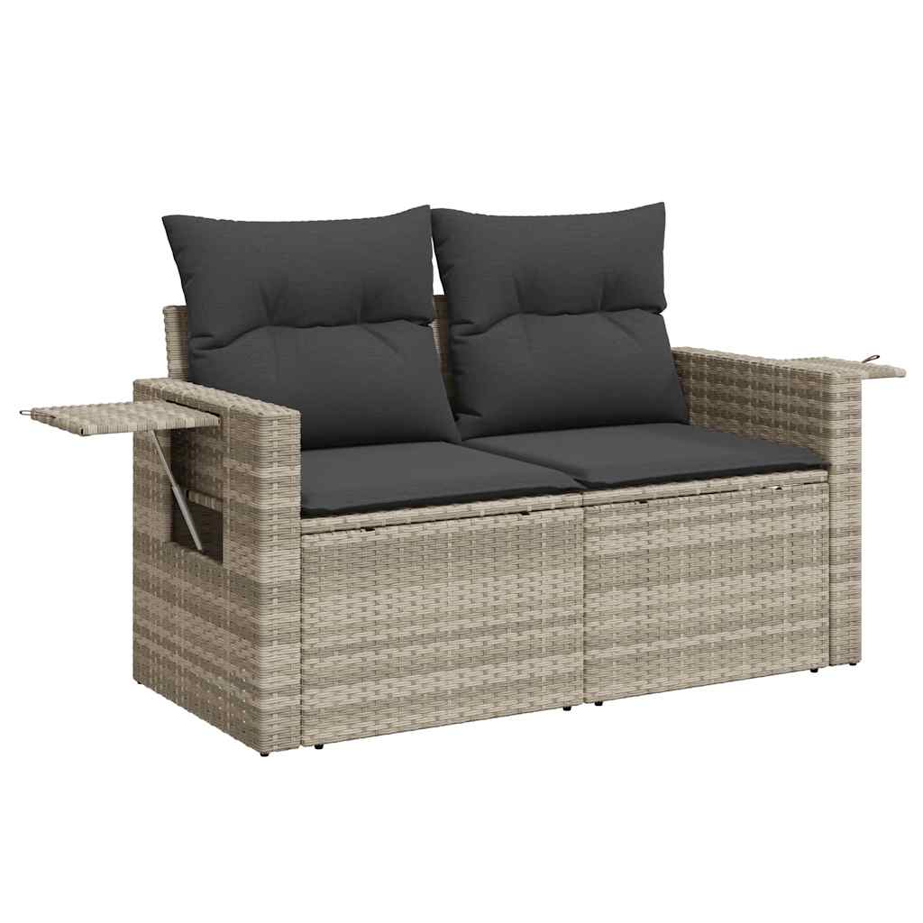 Set Divani da Giardino 10pz con Cuscini in Polyrattan Nero - immagine 3