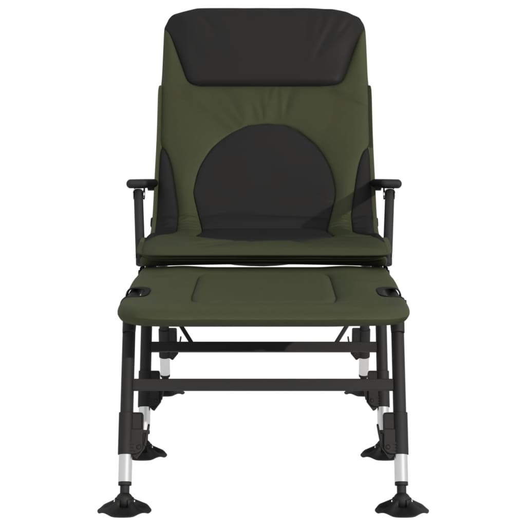 Lettino da Pesca Gambe Anti Fango Regolabili Pieghevole Verde - immagine 3