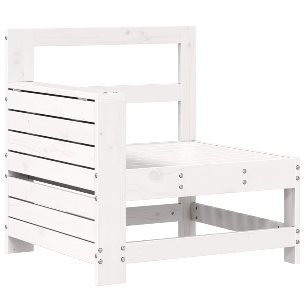 Set Salotto da Giardino 5 pz Bianco in Legno Massello di Pino - immagine 4