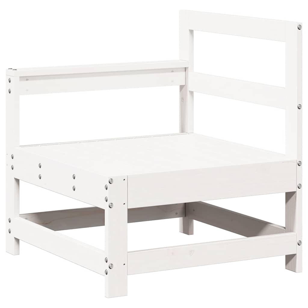 Set Salotto da Giardino 7 pz Bianco in Legno Massello di Pino - immagine 4