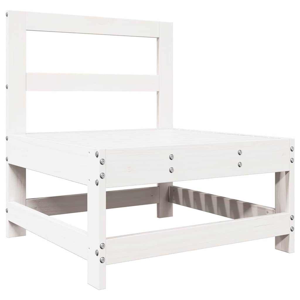 Set Salotto da Giardino 7 pz Bianco in Legno Massello di Pino - immagine 5