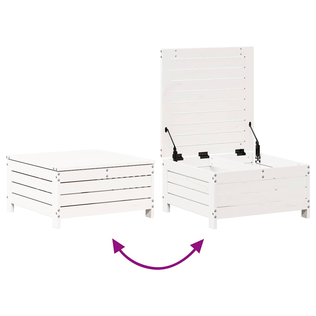 Set Salotto da Giardino 7 pz Bianco in Legno Massello di Pino - immagine 8