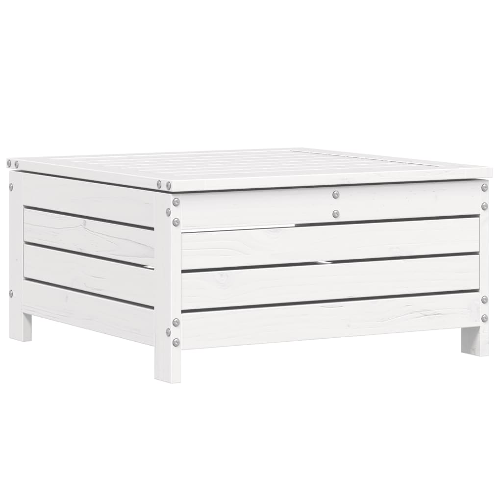 Set Divani da Giardino 6 pz Bianco in Legno Massello di Pino - immagine 5