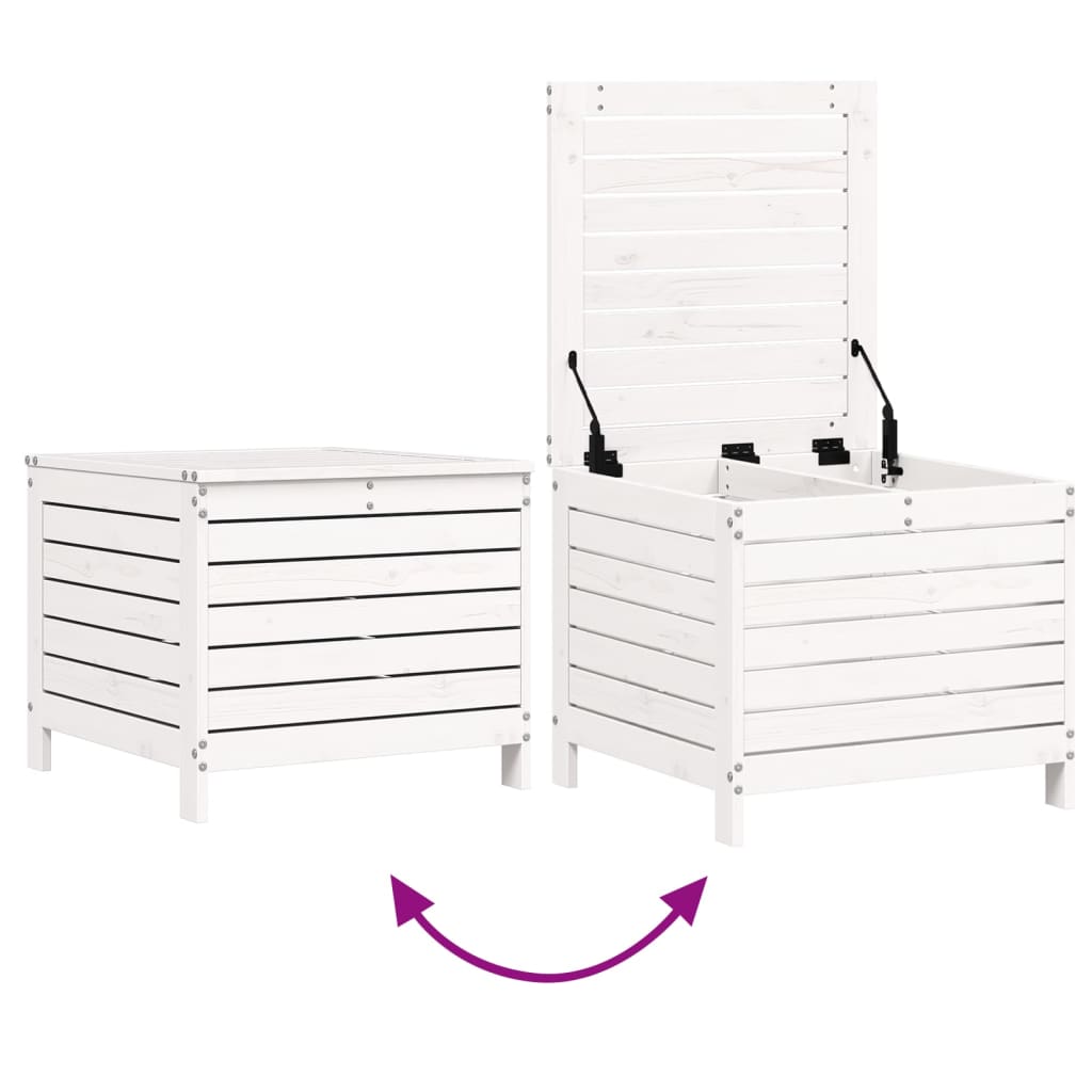 Set Divani da Giardino 6 pz Bianco in Legno Massello di Pino - immagine 8