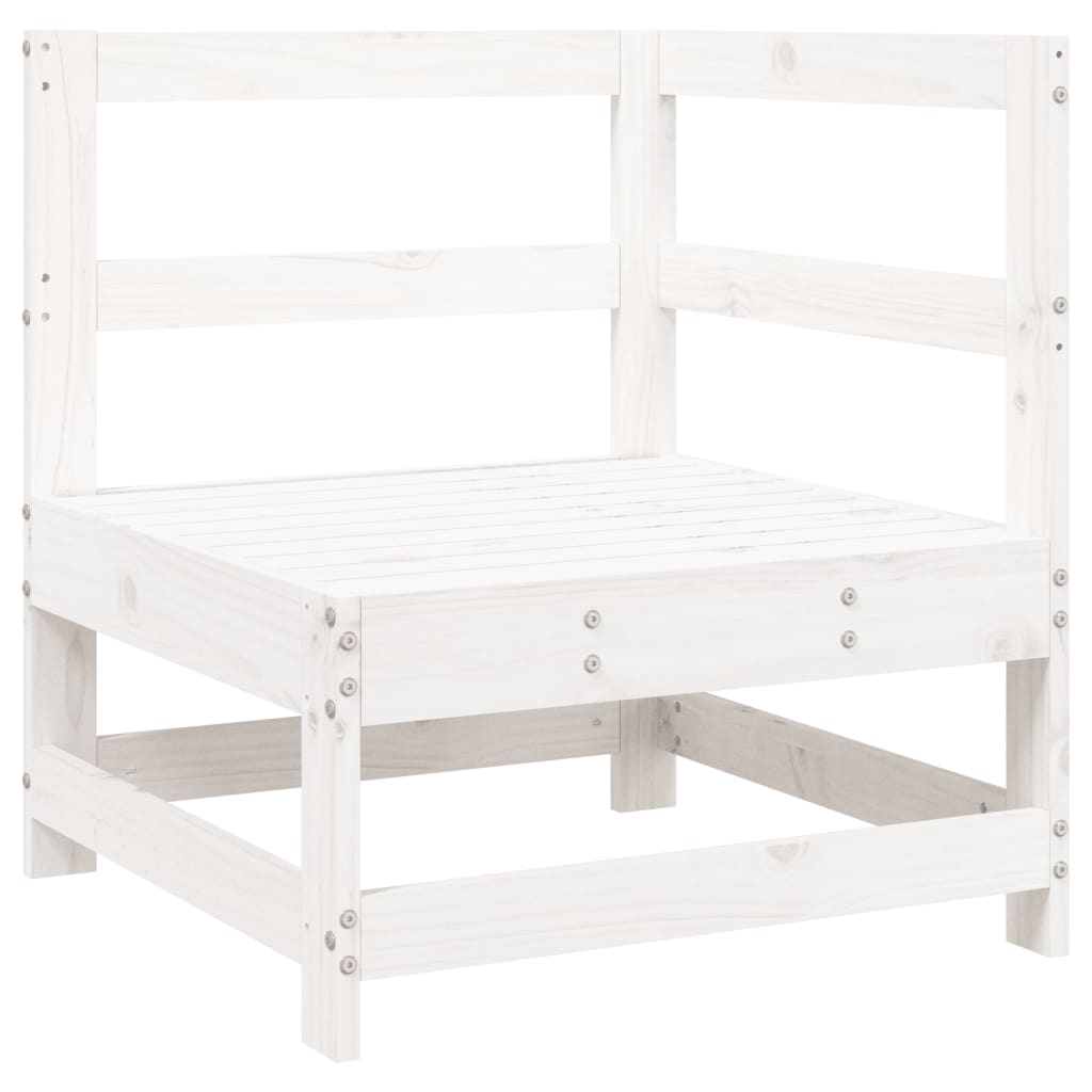 Set Divani da Giardino 6 pz Bianco in Legno Massello di Pino - immagine 4