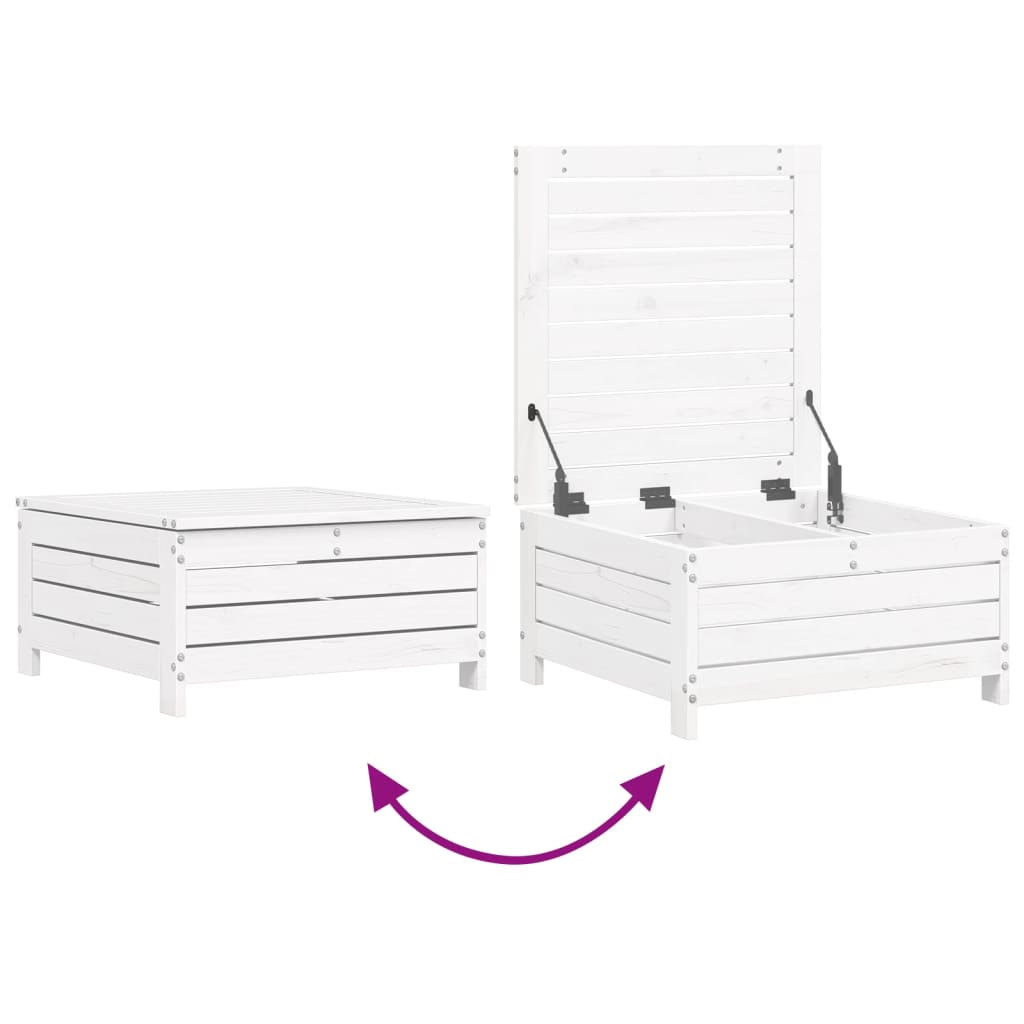 Set Divani da Giardino 6 pz Bianco in Legno Massello di Pino - immagine 6