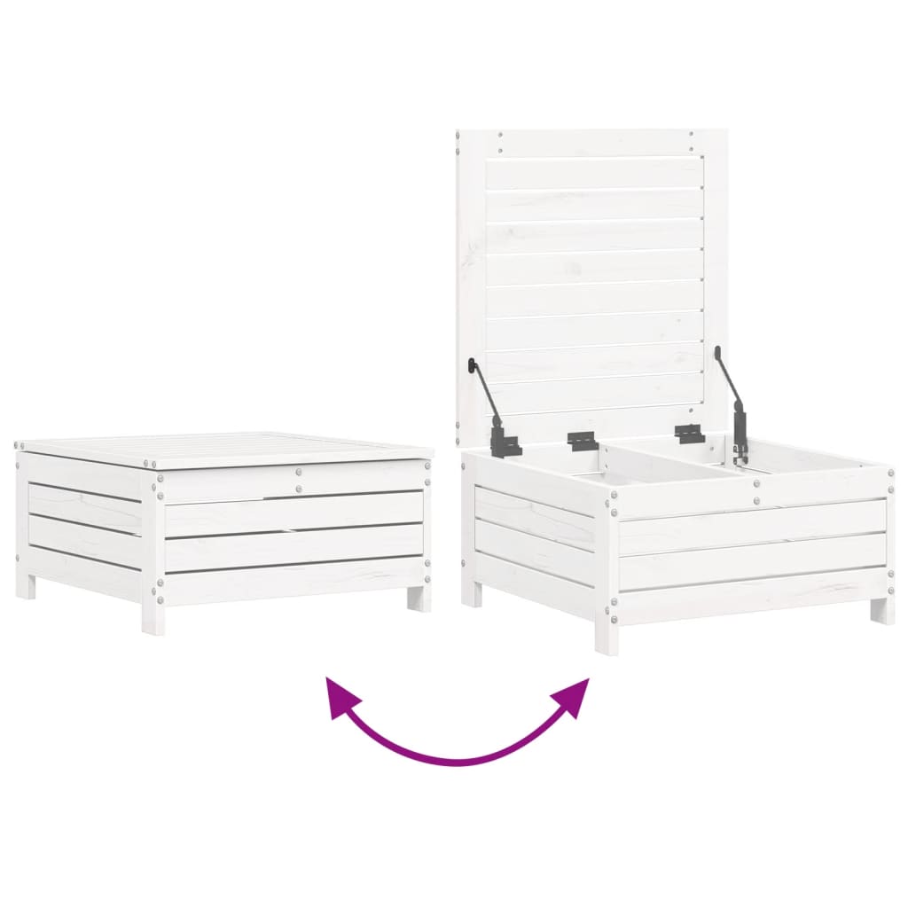 Set Divani da Giardino 6 pz Bianco in Legno Massello di Pino - immagine 6
