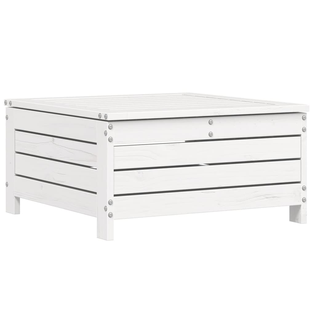 Set Divani da Giardino 6 pz Bianco in Legno Massello di Pino - immagine 5