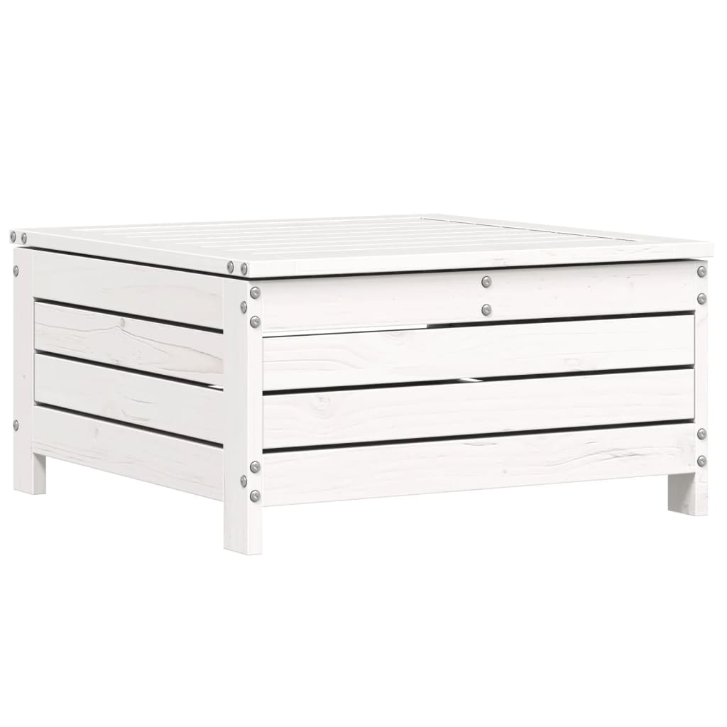 Set Salotto da Giardino 4 pz Bianco in Legno Massello di Pino - immagine 5