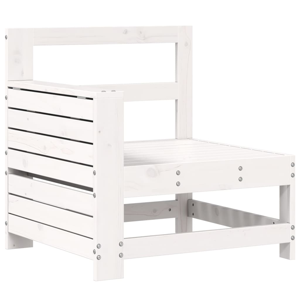 Set Salotto da Giardino 5 pz Bianco in Legno Massello di Pino - immagine 5