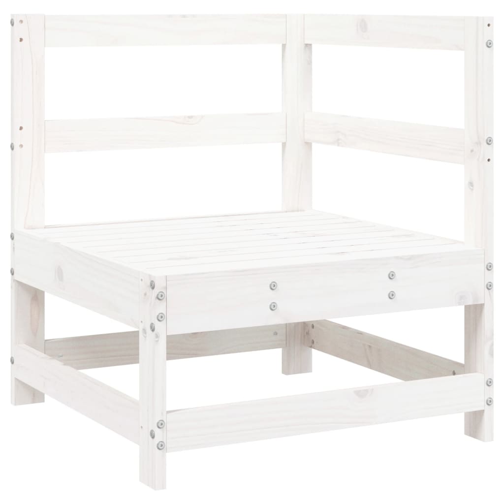 Set Salotto da Giardino 5 pz Bianco in Legno Massello di Pino - immagine 4