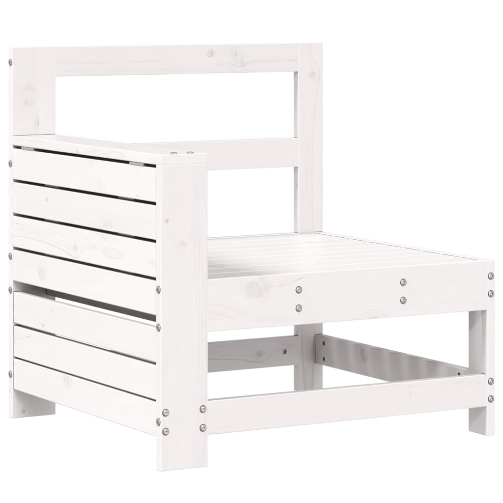 Set Divani da Giardino 7 pz Bianco in Legno Massello di Pino - immagine 5