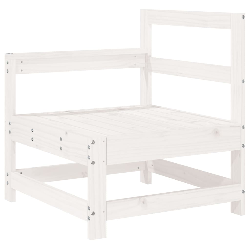 Set Divani da Giardino 7 pz Bianco in Legno Massello di Pino - immagine 3