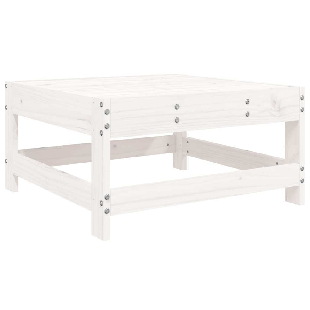 Set Divani da Giardino 7 pz Bianco in Legno Massello di Pino - immagine 7