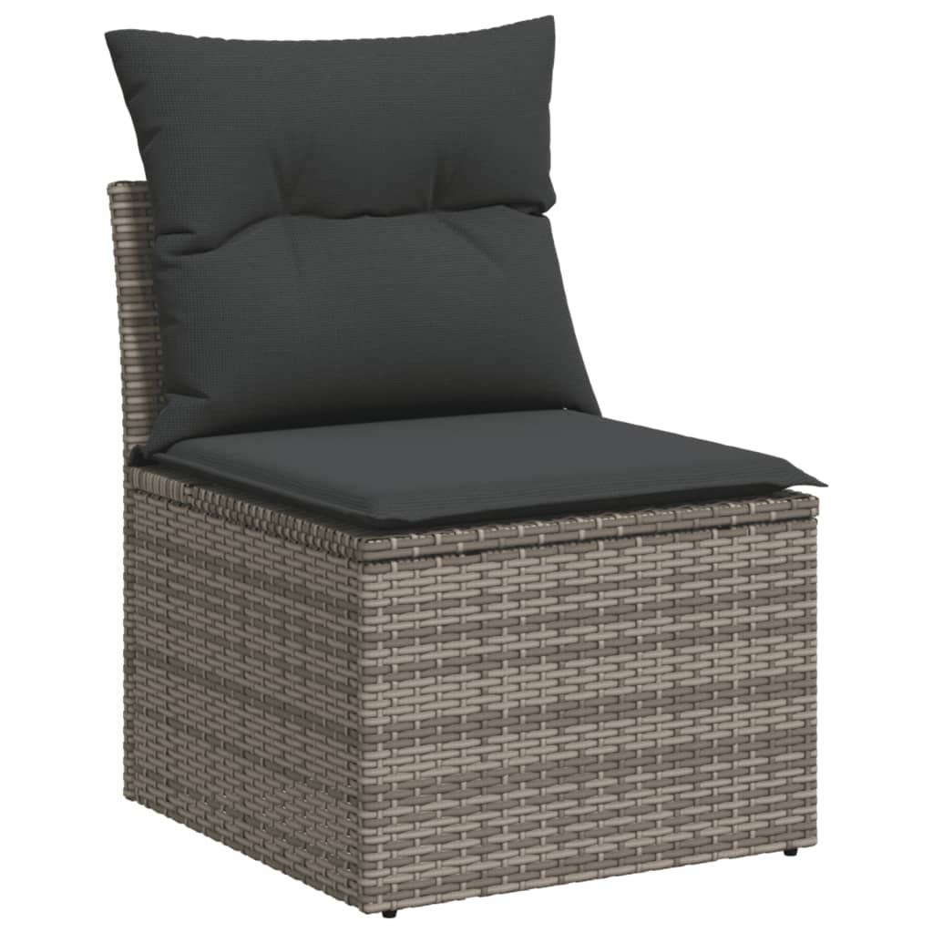 Set Divano da Giardino 9 pz con Cuscini Beige Misto Polyrattan - immagine 3