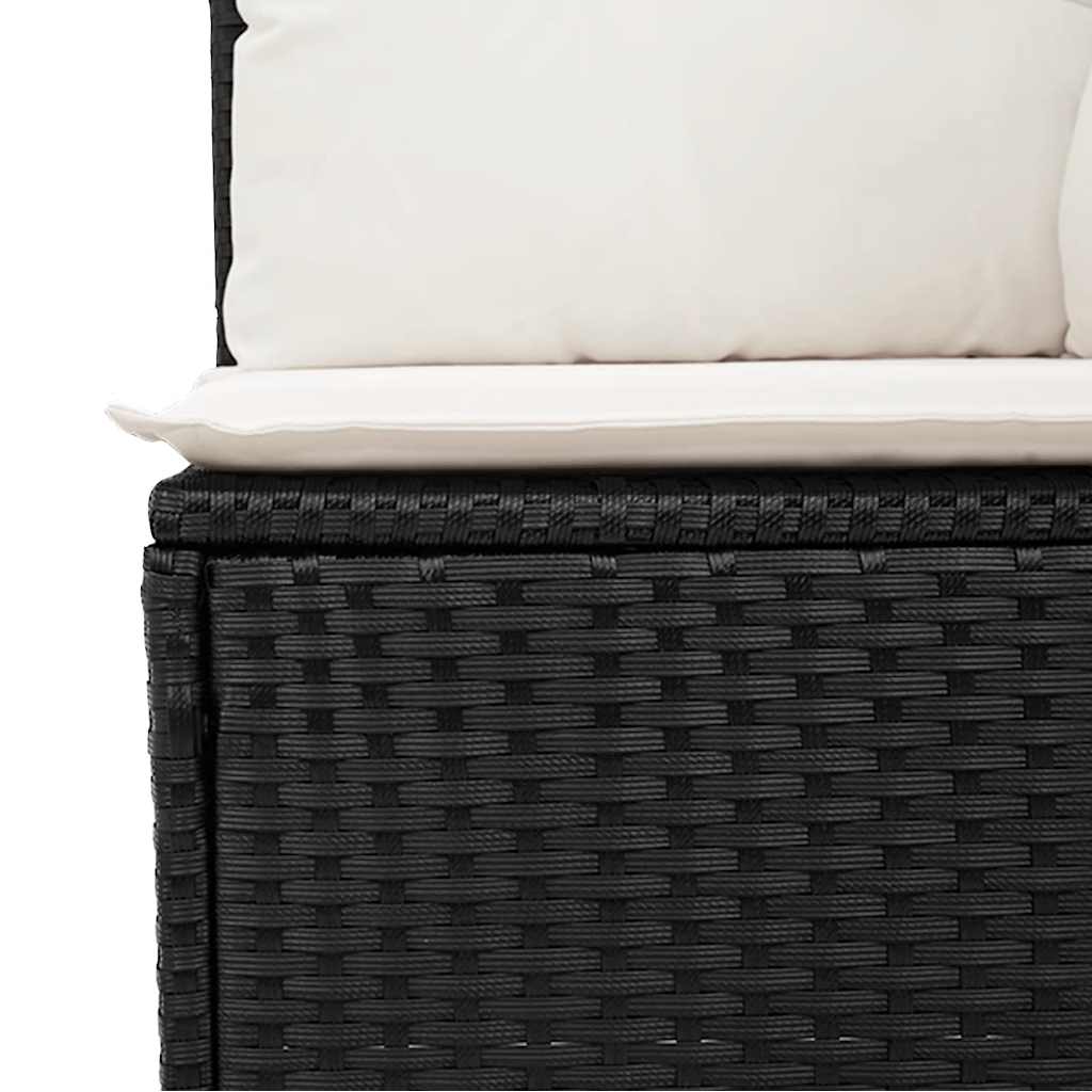 Set Divani da Giardino 12 pz con Cuscini Nero in Polyrattan - immagine 5