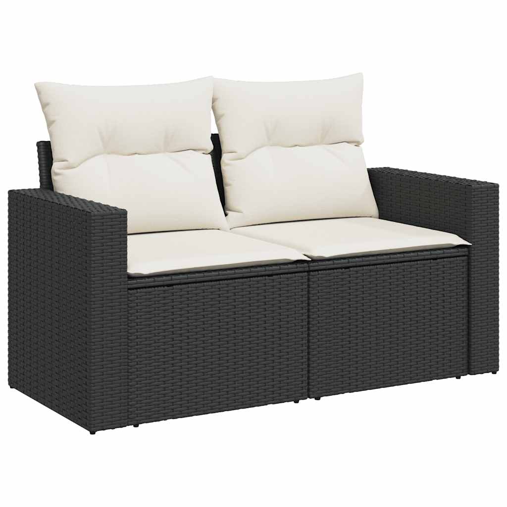 Set Divano da Giardino 11 pz con Cuscini Beige Misto Polyrattan - immagine 4