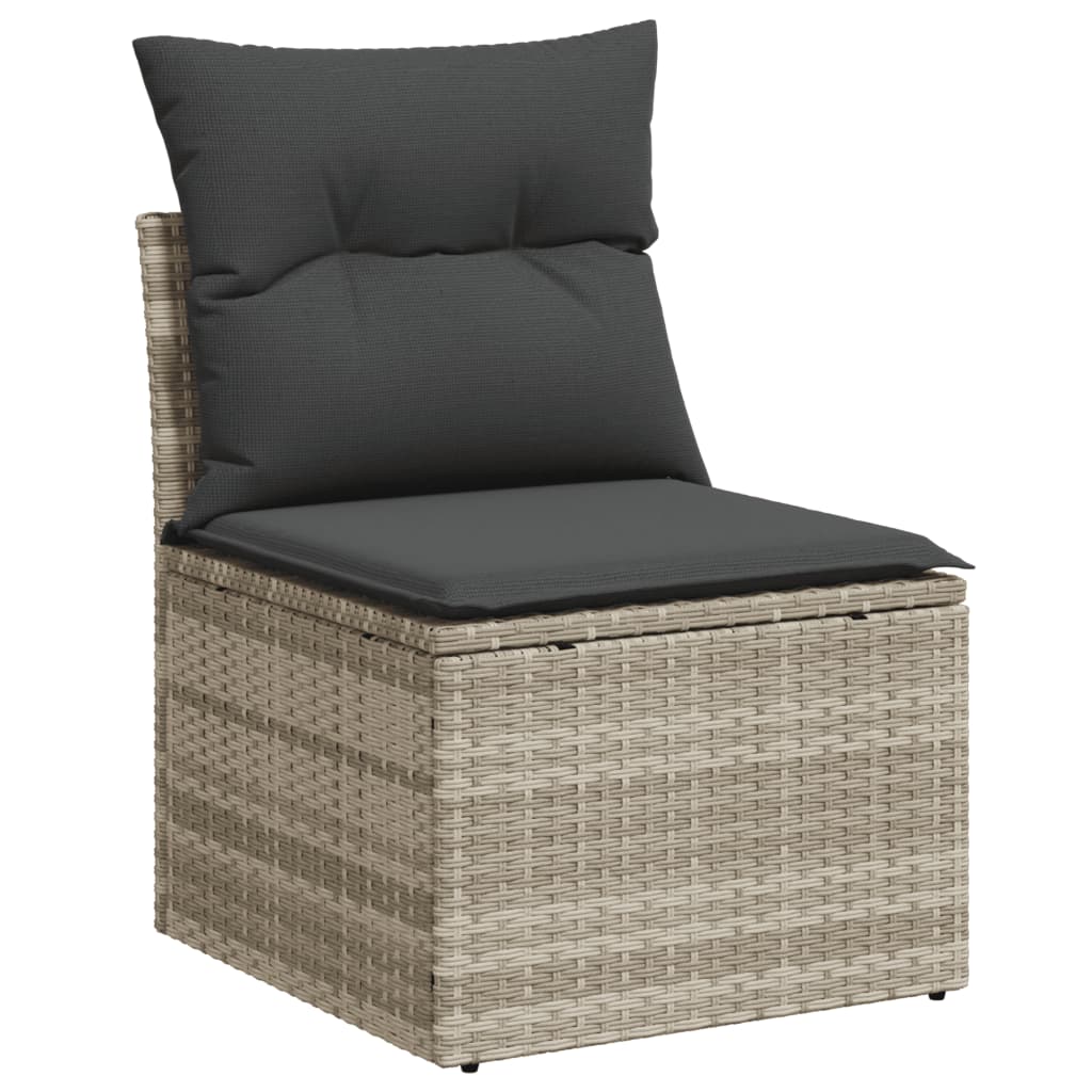 Set Divani da Giardino 9 pz con Cuscini Nero in Polyrattan - immagine 5