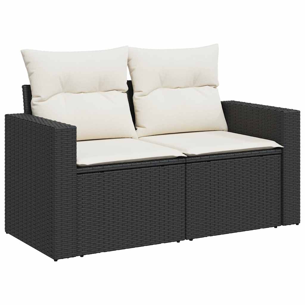 Set Divani da Giardino con Cuscini 8 pz Nero in Polyrattan - immagine 4